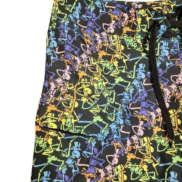 Jammin Warrior Grateful Dead Board Shorts Swim Trunks Mens L Black Skeletons - Picture 3 of 6